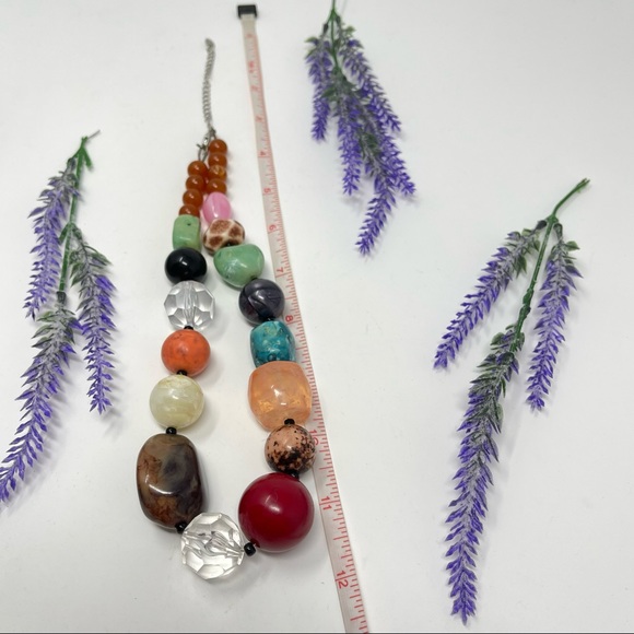 Napier Signed Chunky Multi Color Beaded Necklace - Picture 3 of 4